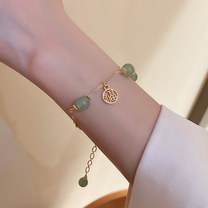 Vòng Tay Hạt Mã Não Mạ Vàng Thật Phong Cách Hoàng Gia Sang Trọng