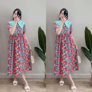 🔥🔥FREESHIP🔥VÁY HOA SIÊU XINH. PHOM TO DÀI BẦU BÍ BON CHEN ĐƯỢC CHỊ EM NHA
