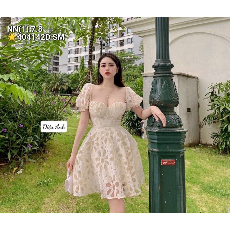 đầm ren hoa nổi bigsize 60kg-95kg🍒🍒