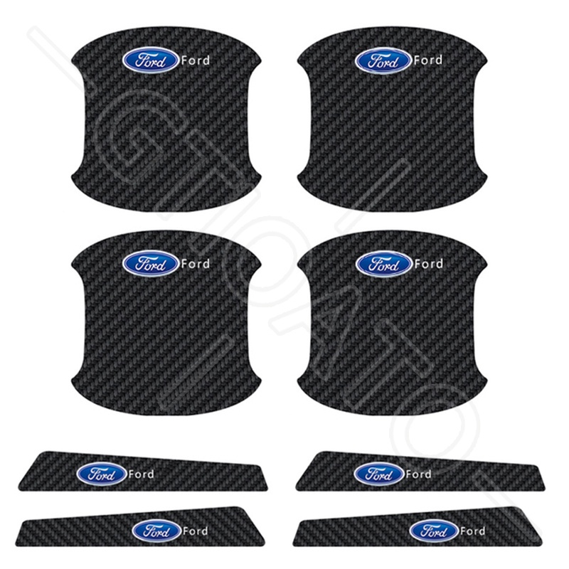 GTIOATO Bộ Bảo Vệ Tay Nắm Cửa ô Tô Sợi Carbon Bộ Bảo Vệ Bát Cửa Gương Hậu Xe HơI MiếNg DáN ChốNg XưỚC Phụ KiệN Ô Tô Cho Ford Ranger Everest Ecosport Transit Explorer