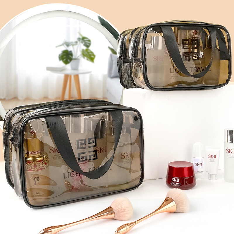 Set 3 túi trong suốt đựng đồ, mỹ phẩm du lịch sang trọng