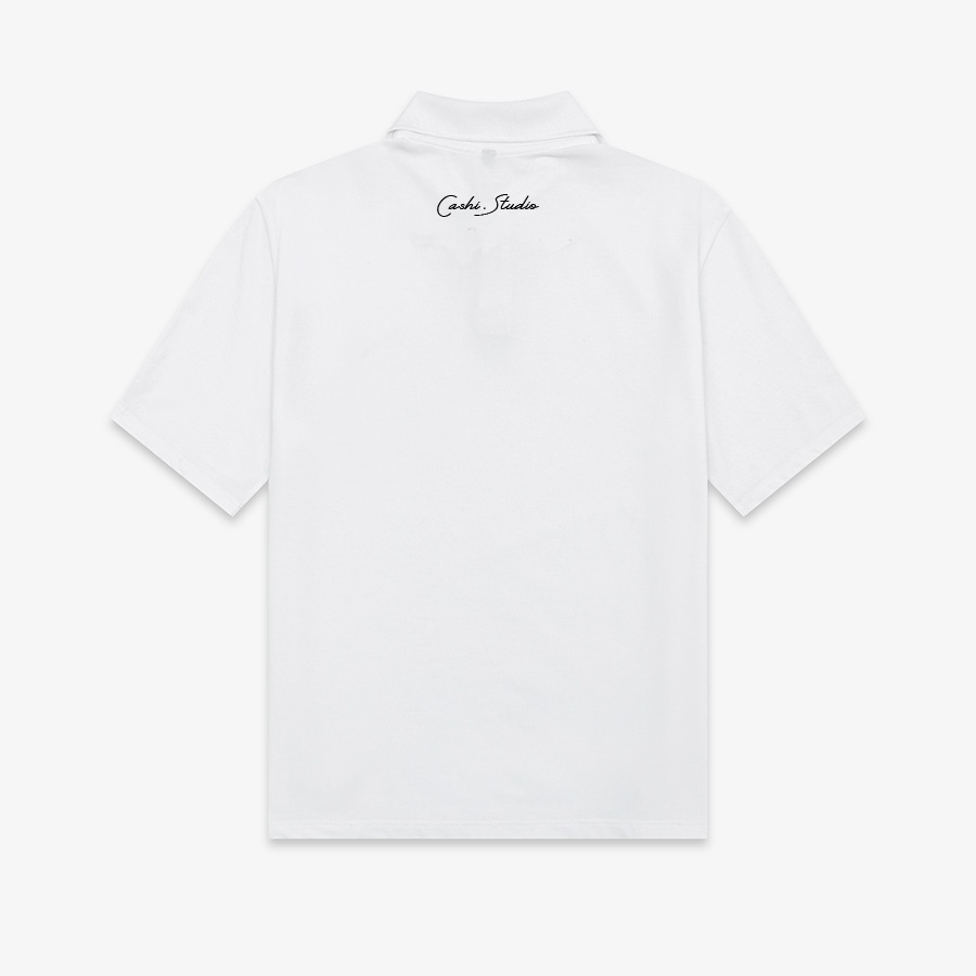 Áo Polo Cashi Unisex Nam Nữ Hợp Thời Trang, Form Rộng 100% Cotton, 2 Màu Trắng/Đen