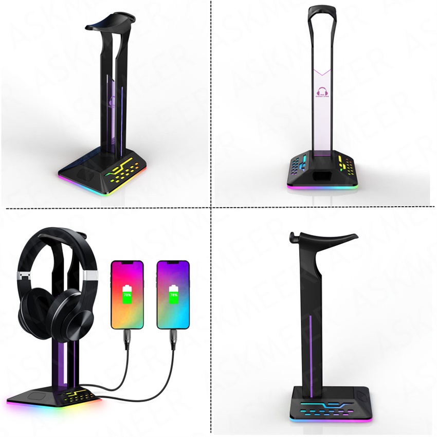 Giá Đỡ Tai Nghe Chơi Game USB 2.0 Tích Hợp Đèn LED RGB Dành Cho PC Laptop