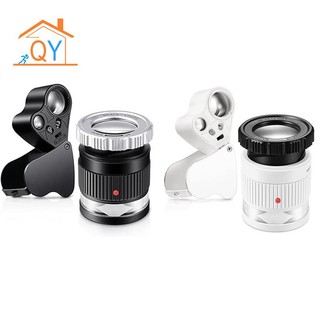 Kính lúp phóng to 2 cái 30x 60x có đèn led và mắt phóng to 30x loupe