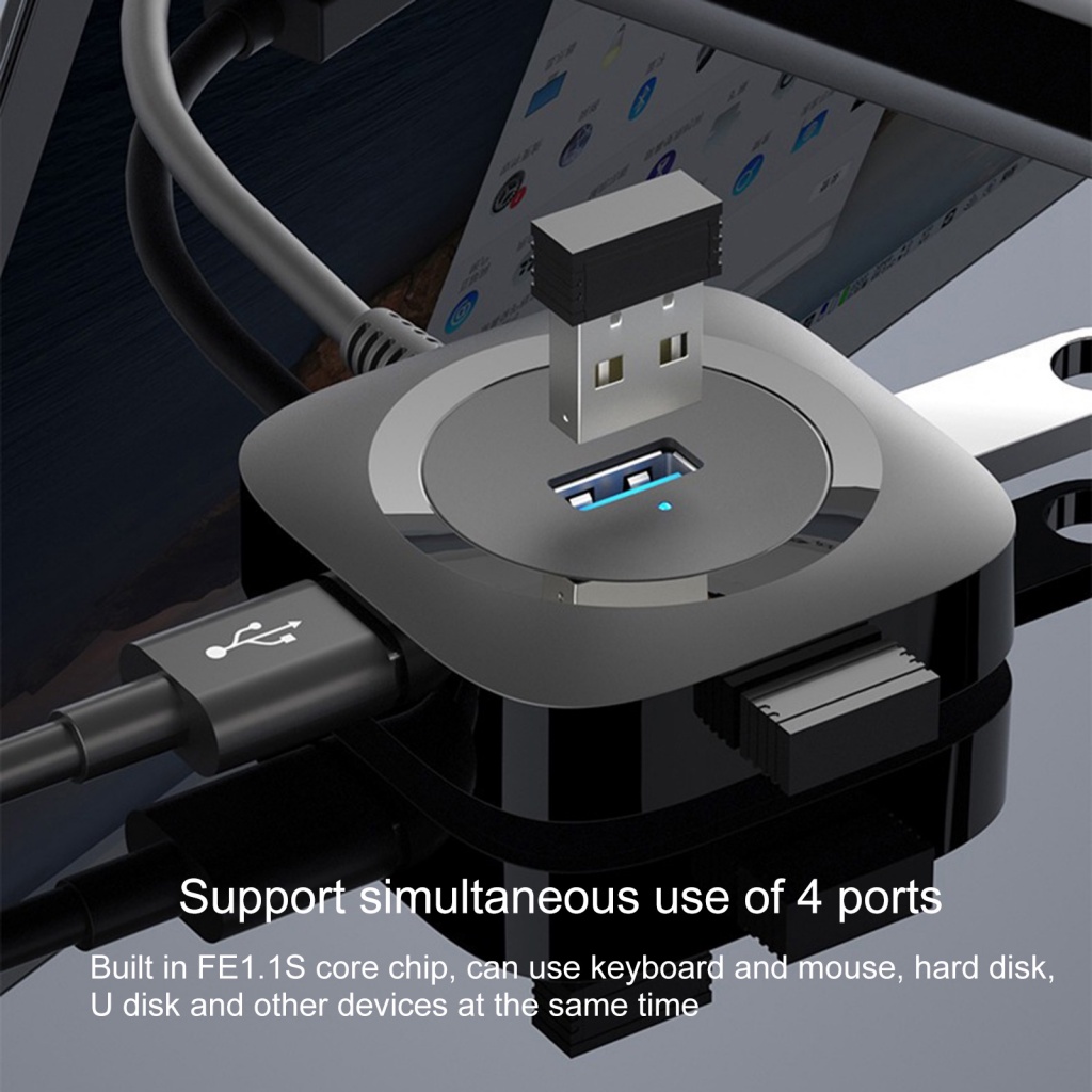 Hub USB 3.0 Truyền Dữ Liệu Tốc Độ Cao 4 Trong 1 Đa Năng Chống Nhiễu Cho Laptop