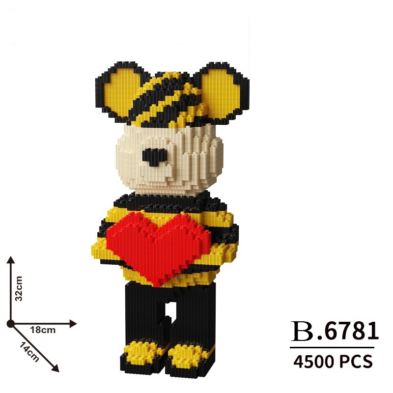 Đồ chơi lắp ráp mô hình gấu bearbrick cho bé, đồ chơi xếp hình khối giúp bé phát triển tư duy BIACARE