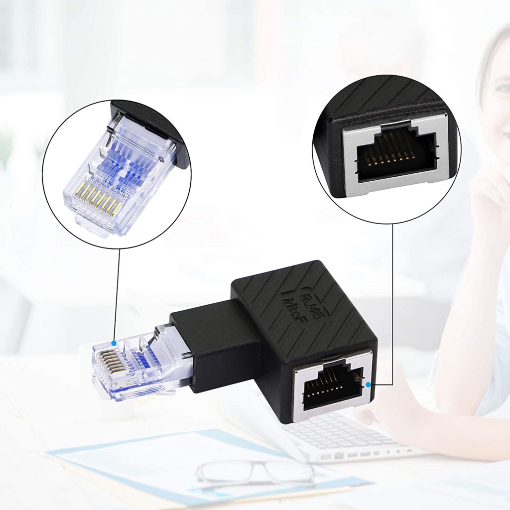 Bộ chuyển đổi mạng LENOVO sunflower 100M RJ45 90 độ từ đầu cắm sang ổ cắm
