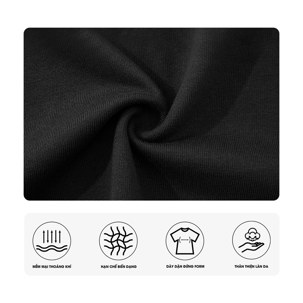 Áo Phông unisex ONTHEWAYUP Local Brand in 3D Nổi TOGETHER  100% Premium Cotton / Màu Đen