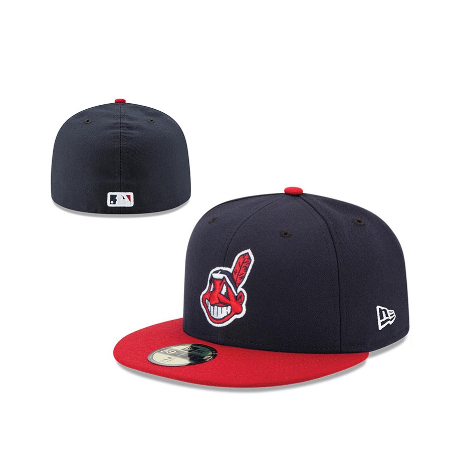 Thiết Kế Mới Cleveland Indians Trang Bị Mũ Nam Nữ 59FIFTY SnapBack Đóng Full Cap