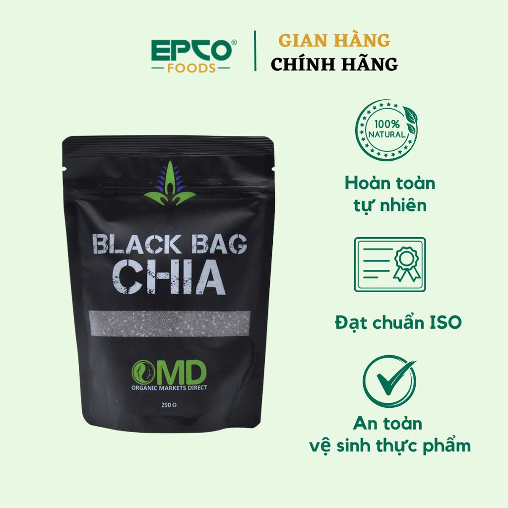 Hạt Chia Đen Hữu Cơ OMD EPCO FOODS (250g/ Túi) Chọn Lọc Đóng Gói Theo Tiêu Chuẩn Úc Giàu Dinh Dưỡng