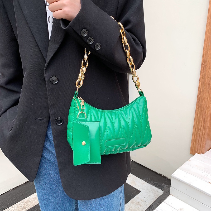 Túi Đeo Vai Thêu Họa Tiết Hình Thoi Thời Trang Cao Cấp Cho Nữ