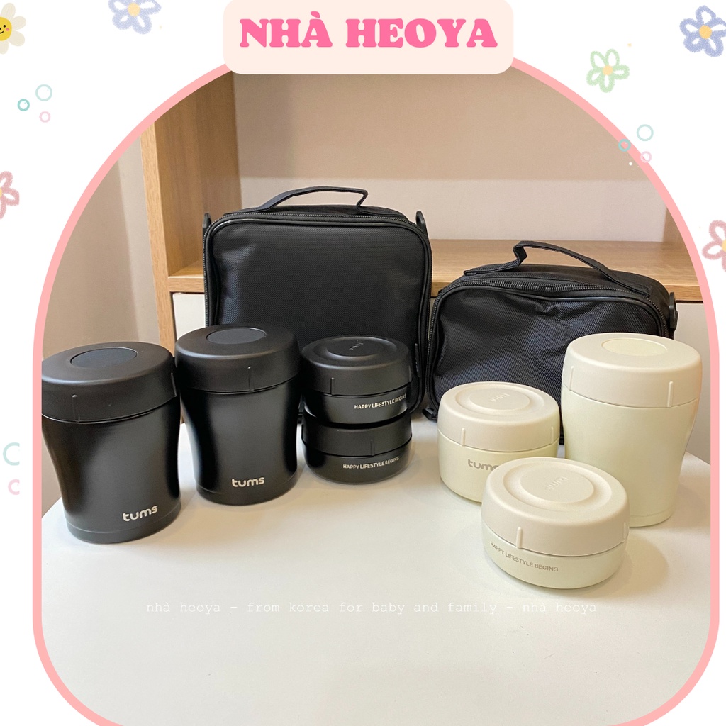 SET 3 HỘP VÀ 4 HỘP GIỮ NHIỆT ĐỰNG CƠM KÈM TÚI CAO CẤP TUMS MACARON