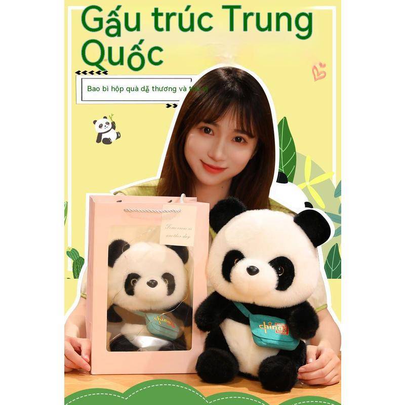 Lưới đỏ quốc bảo gấu trúc búp bê dễ thương ba lô gấu trúc công tử sang trọng đồ chơi mô phỏng quà sinh nhật gấu trúc khổng lồ