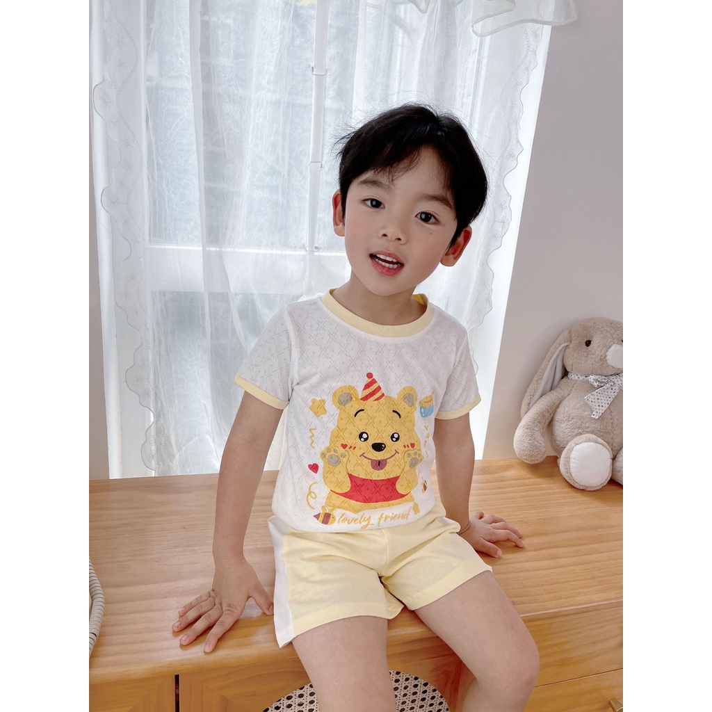 Bộ Đồ Thể Thao Tay Ngắn Vải Cotton Thoáng Khí Thời Trang Mùa Hè 2023 Dễ Thương Cho Bé