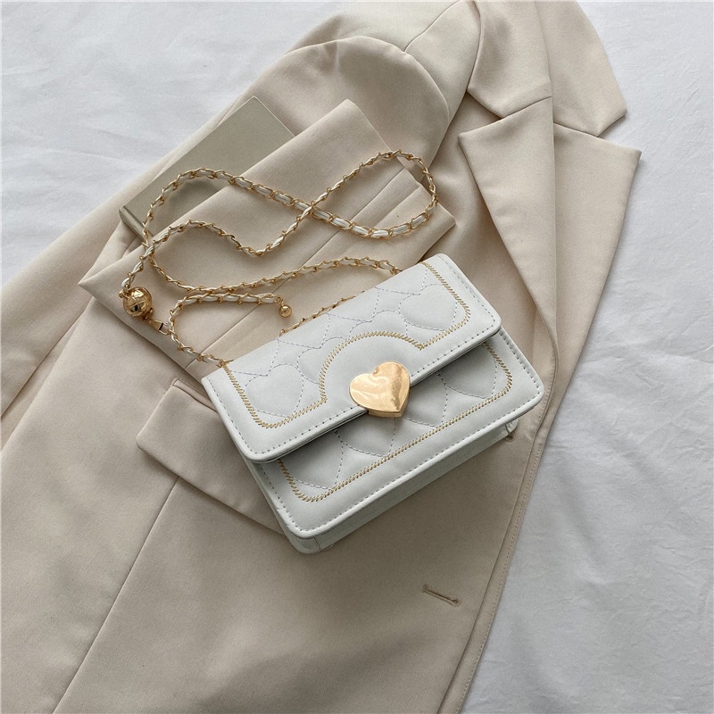 Túi Đeo Vai Phối Dây Xích Thiết Kế Đơn Giản Thời Trang Cho Nữ