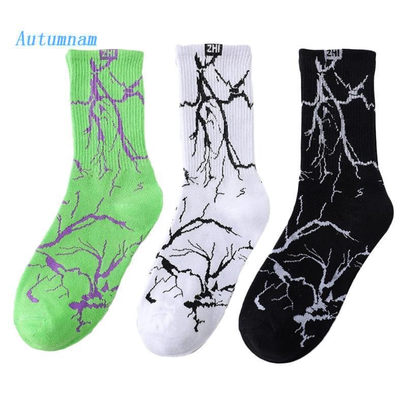 Vớ Cotton Dài Họa Tiết Kẻ Sọc Vui Nhộn Phong Cách Harajuku Đường Phố Cho Nam Và Nữ