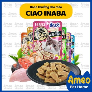 Snack thưởng mèo ciao INABA, bánh thưởng mềm inaba nhiều vị siêu ngon gói 25g