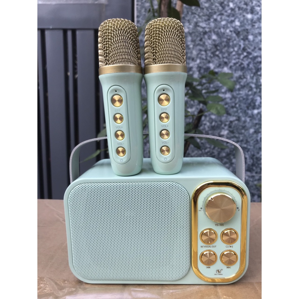 Loa Karaoke Mini YS105/ YS106 Kèm 2 Micro Không Dây