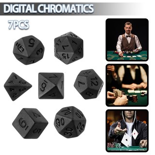 Set 7 Xí Ngầu Đa Diện Màu Đen