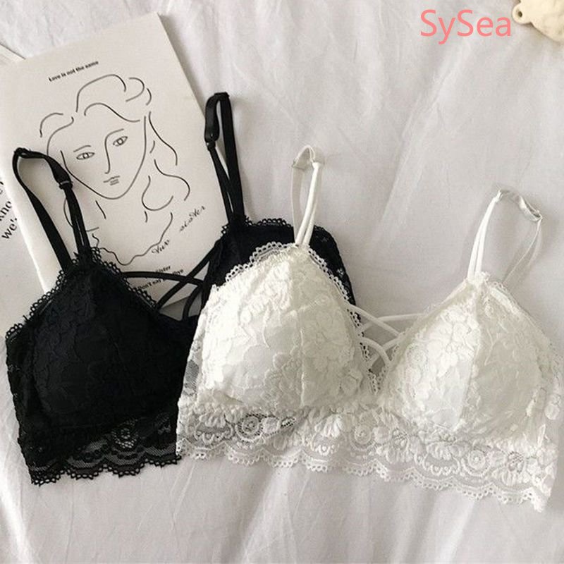 Áo Lót Croptop Cổ Chữ V Phối Ren Quyến Rũ Cho Nữ