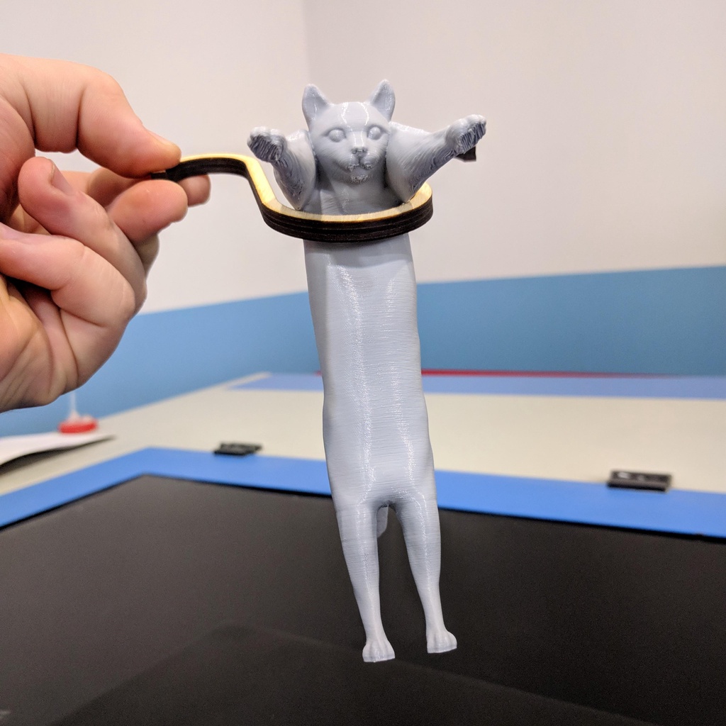 Mô hình mèo trắng dài meme hài hước