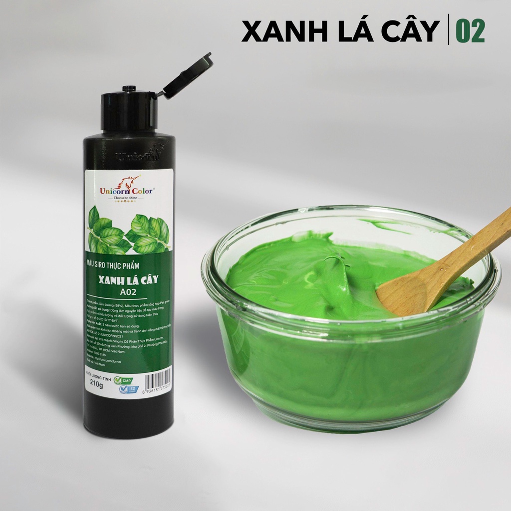 Màu Thực Phẩm Xanh Lá Cây Unicorn Không Đắng 210gr A02