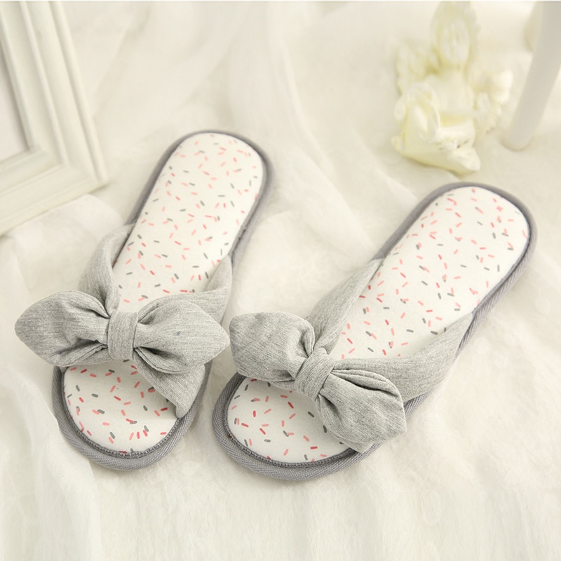 Dép Vải Thoáng Mát Quai Nơ Đi Trong Nhà Dáng Thon Thanh Thoát - D10