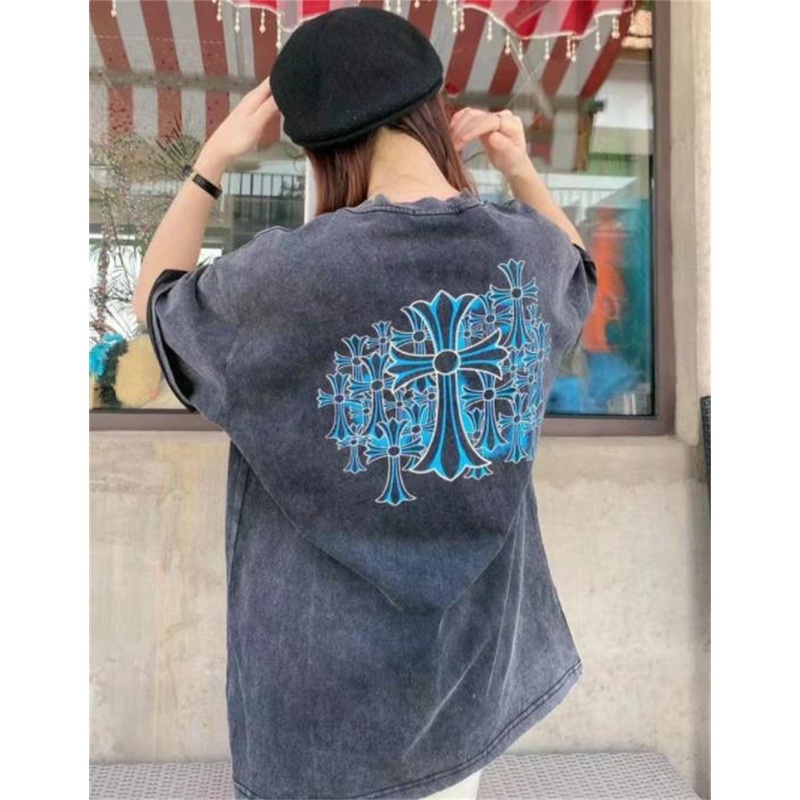 Áo Thun Ngắn Tay In Họa Tiết Chrome-23 Ice Blue Cá TínhÁo Thun In Chữ BFJKGMGF Thời Trang Cá Tính