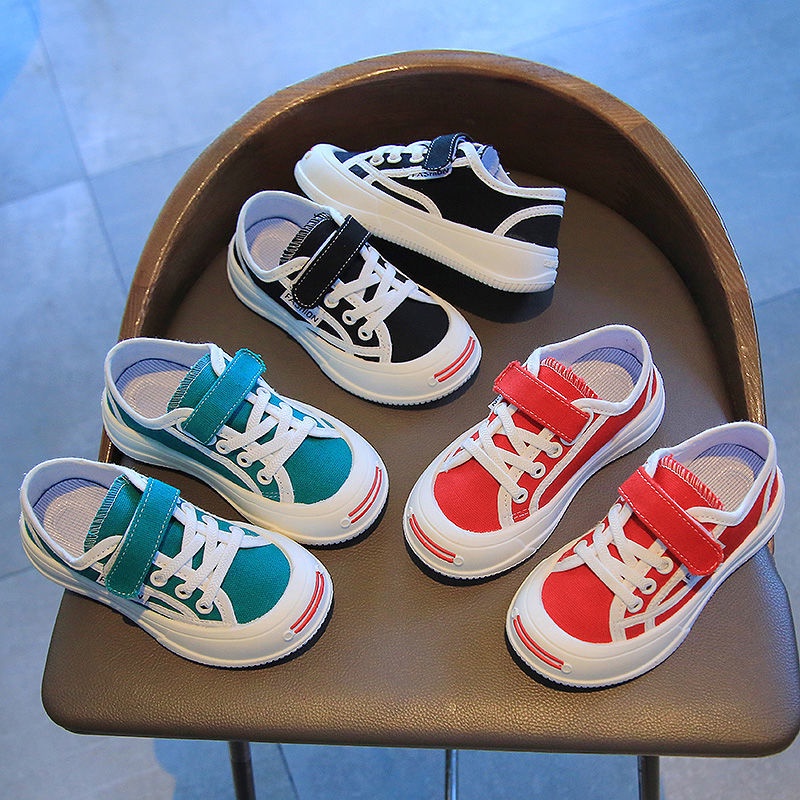 Giày Thể Thao Vải Canvas Đế Mềm Thoáng Khí Thoải Mái Phong Cách Hàn Quốc Thời Trang Mùa Thu Cho Bé Trai Và Gái