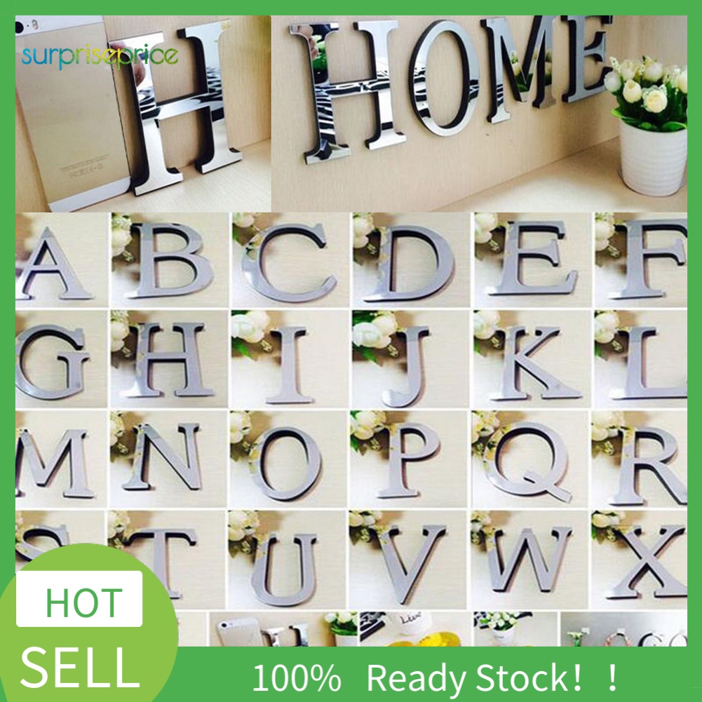 Set 26 Chữ Cái 3D Tráng Gương Dán Tường Trang Trí Nhà Cửa Phong Cách Hiện Đại