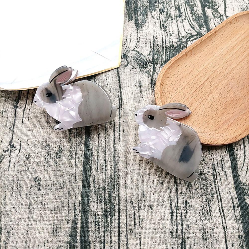 Kẹp Tóc Đuôi Ngựa Bằng Axit Acetic Hình Thỏ Dễ Thương Phong Cách Vintage Thời Trang Cho Nữ BACK2LIFE