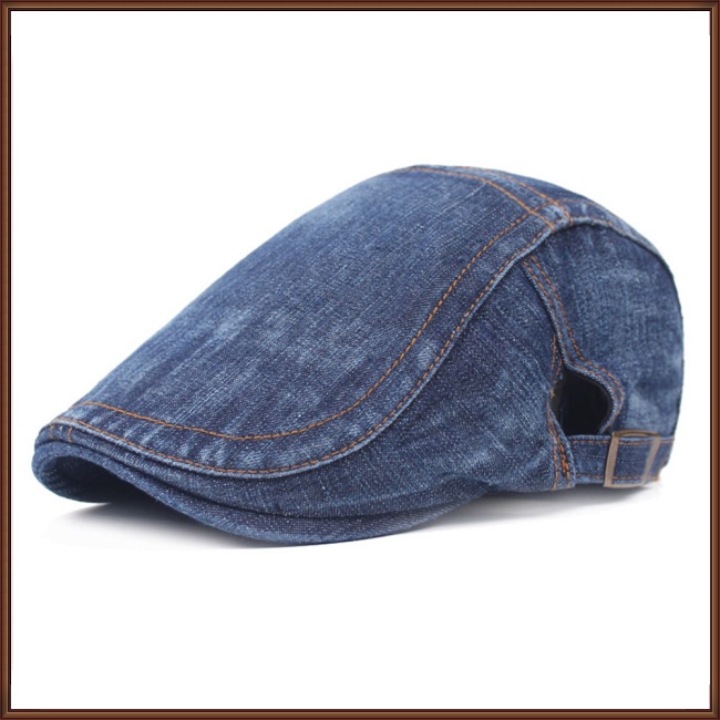 Mũ Beret Vải Denim Thoáng Khí Phong Cách Retro Cho Nam