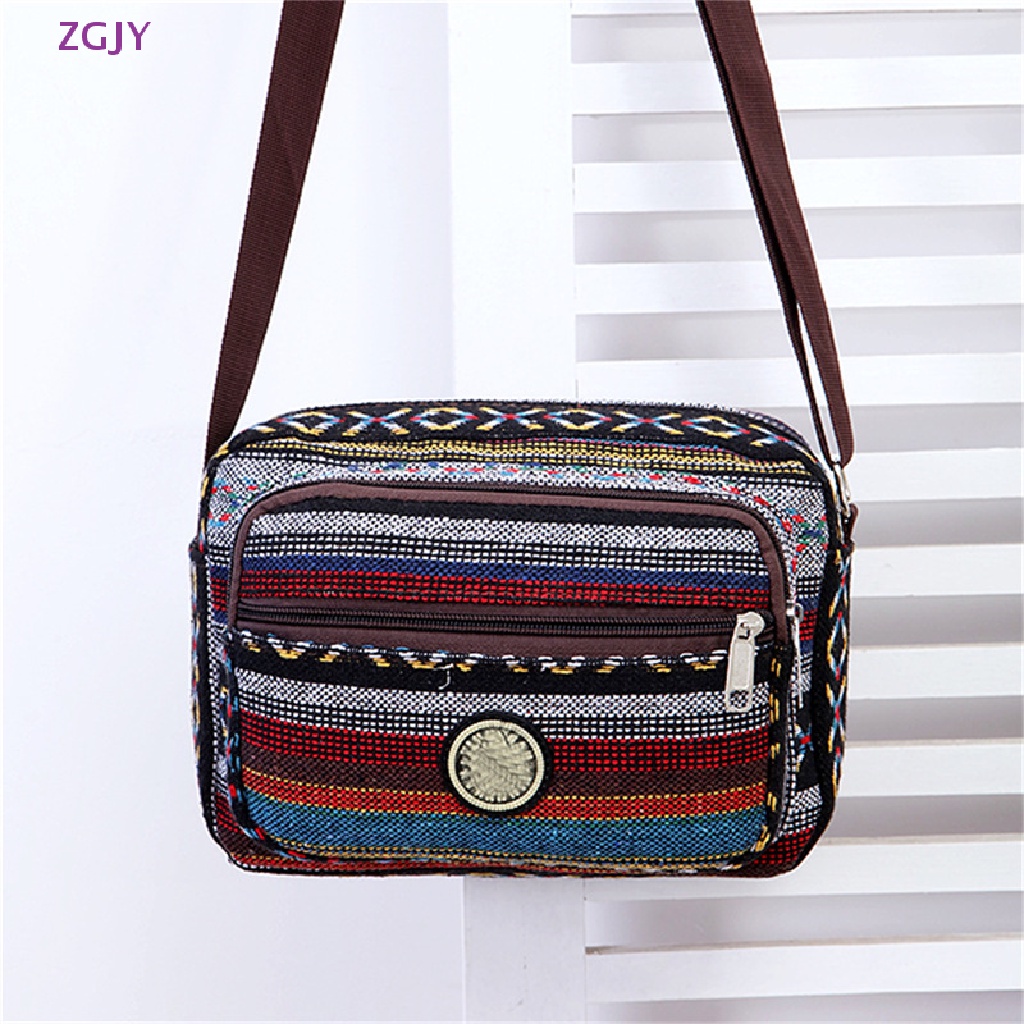 Túi Xách Đeo Vai Mini Màu Nâu Phong Cách Dân Tộc Cho Nữ