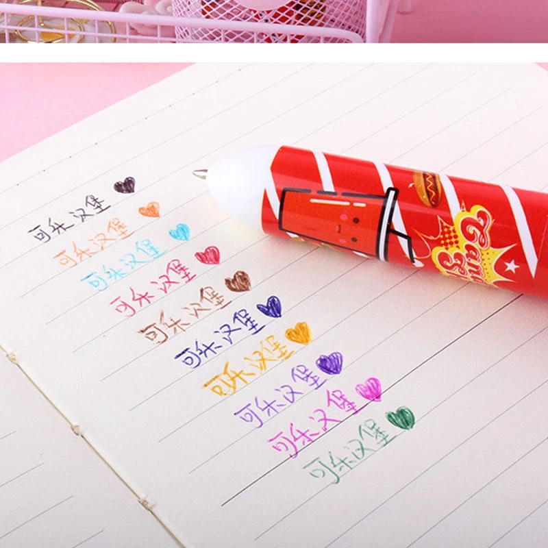 Bút Bi 10 Màu Hình Thức Ăn Nhanh Hoạt Hình Xinh Xắn