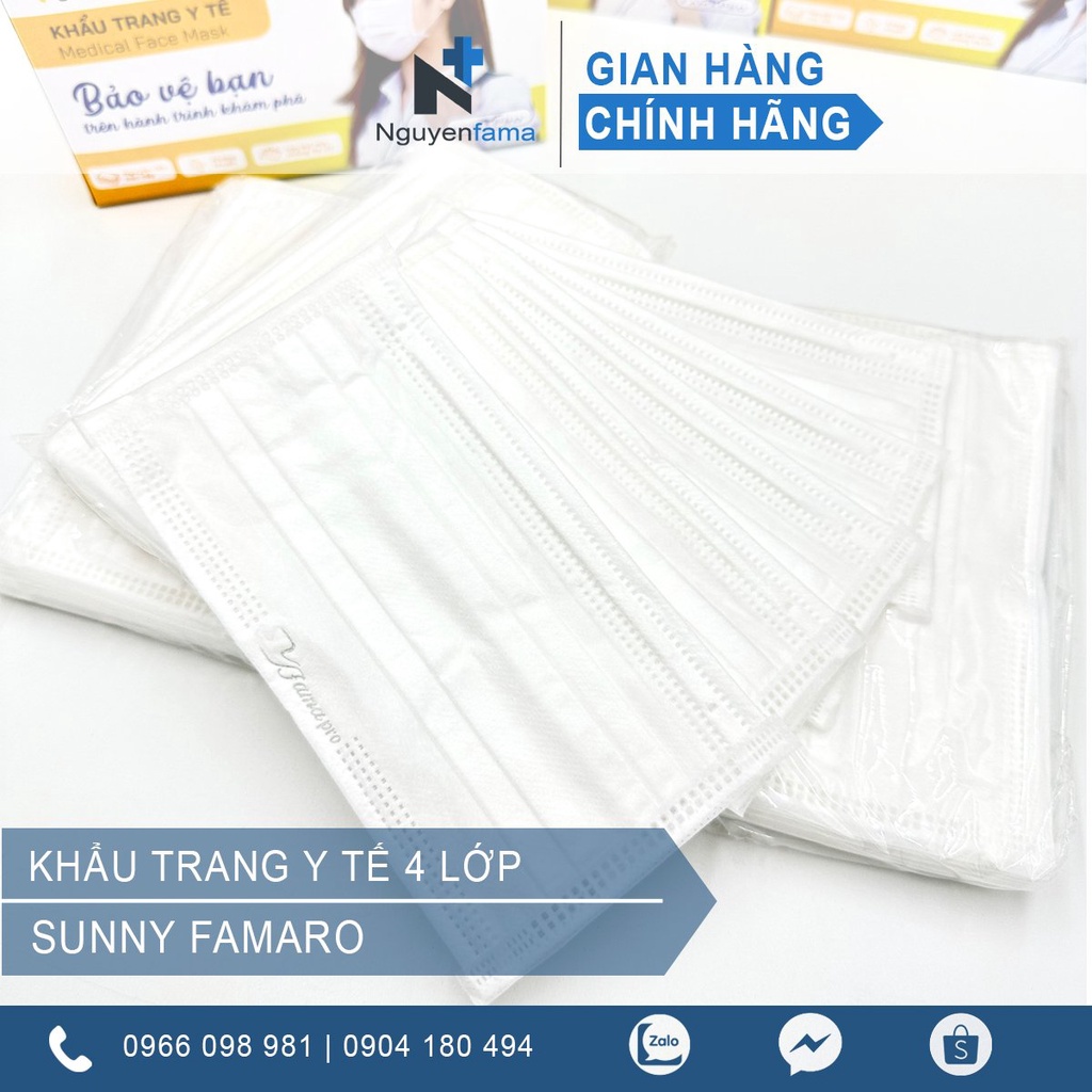 Khẩu trang Famapro Sunny 4 lớp -Hộp 50 cái