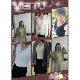 Áo sát nách len nữ đính khuy MS096