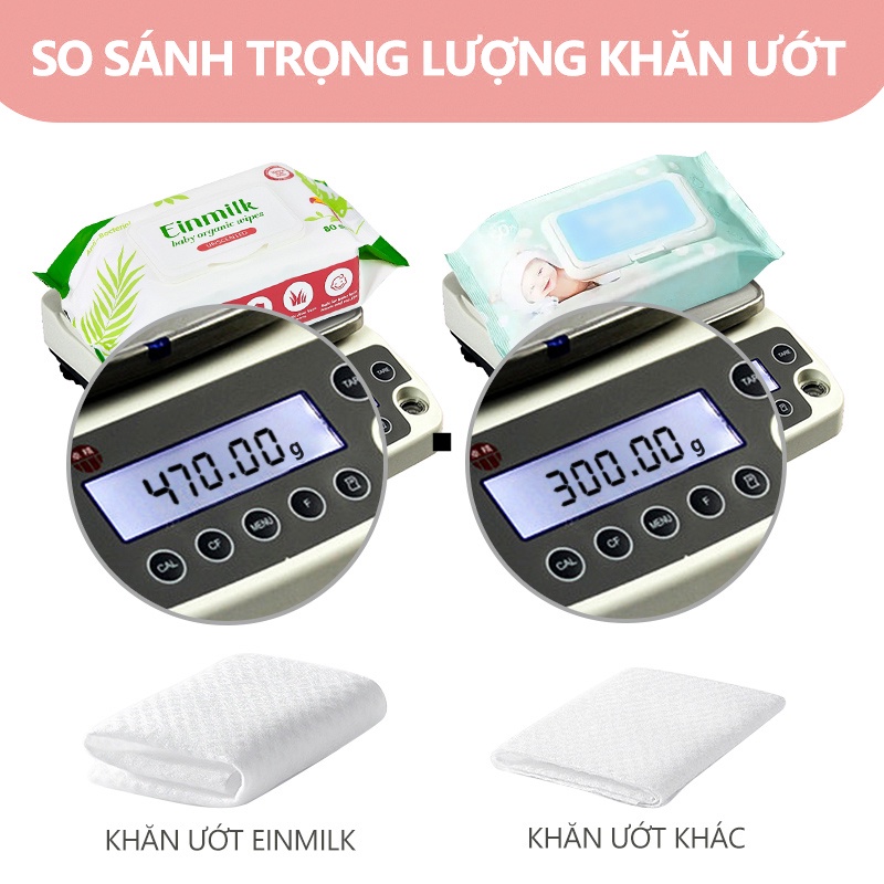 [Einmilk.ân ninh] Khăn ướt hữu cơ dành cho bé thương hiệu Einmilk đến từ Singapore 100 miếng & 80 miếng