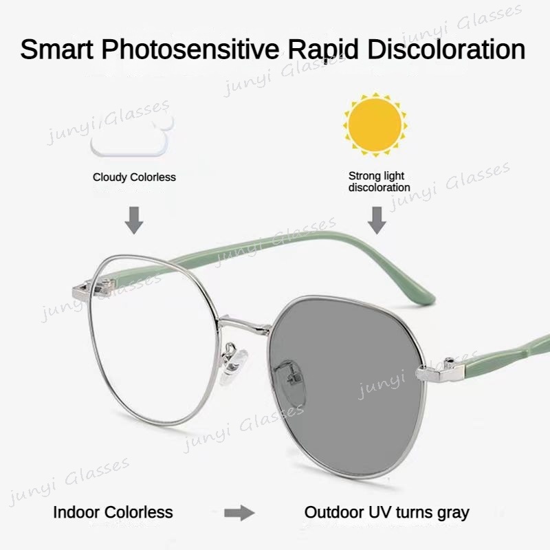 Kính Mát Gọng Oval Chống Bức Xạ Ánh Sáng Xanh 2 Trong 1 Thay Đổi Màu Sắc Dành Cho Cả Nam Và Nữ