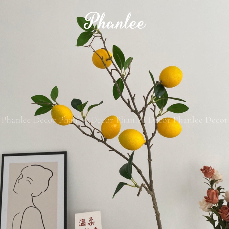Cành chanh giả thân đốm quả vàng Phanlee decor