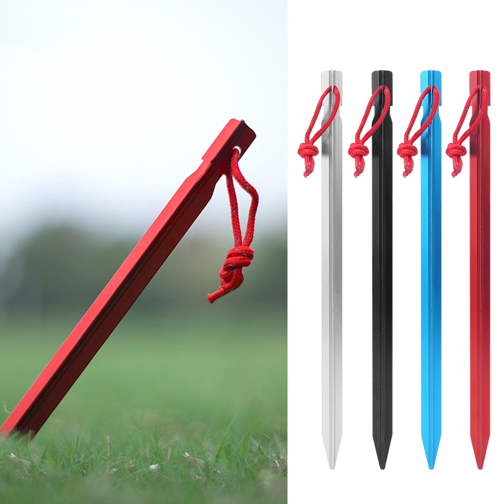 Có thể bán buôn 4 CÁI 23 cm Hợp kim nhôm ngoài trời Kéo dài Siêu nhẹ Lều cắm trại Chốt cọc móng Vermont055 Hàng giao ngay