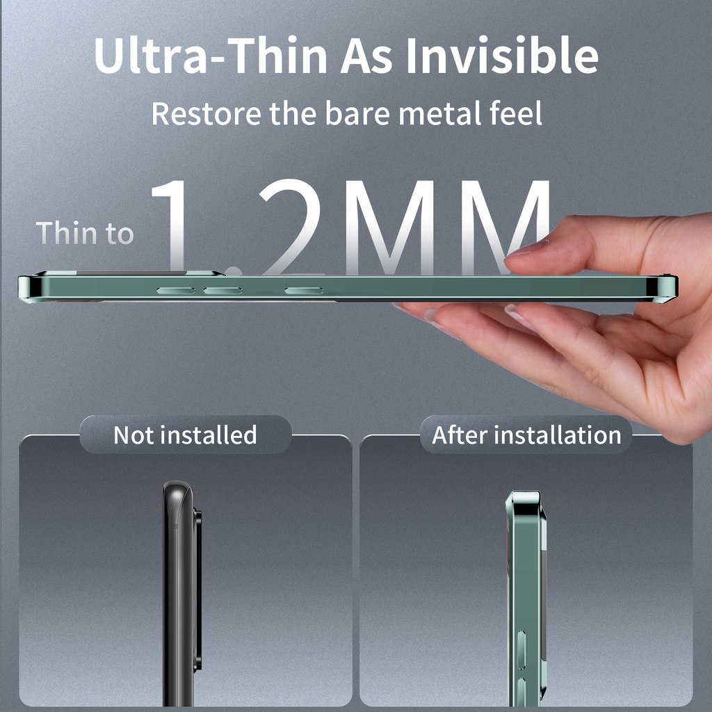 Ốp Điện Thoại Hợp Kim Nhôm Mặt Kính Từ Tính Siêu Mỏng Cho Samsung Galaxy S23 Ultra S23 Plus S22 Ultra