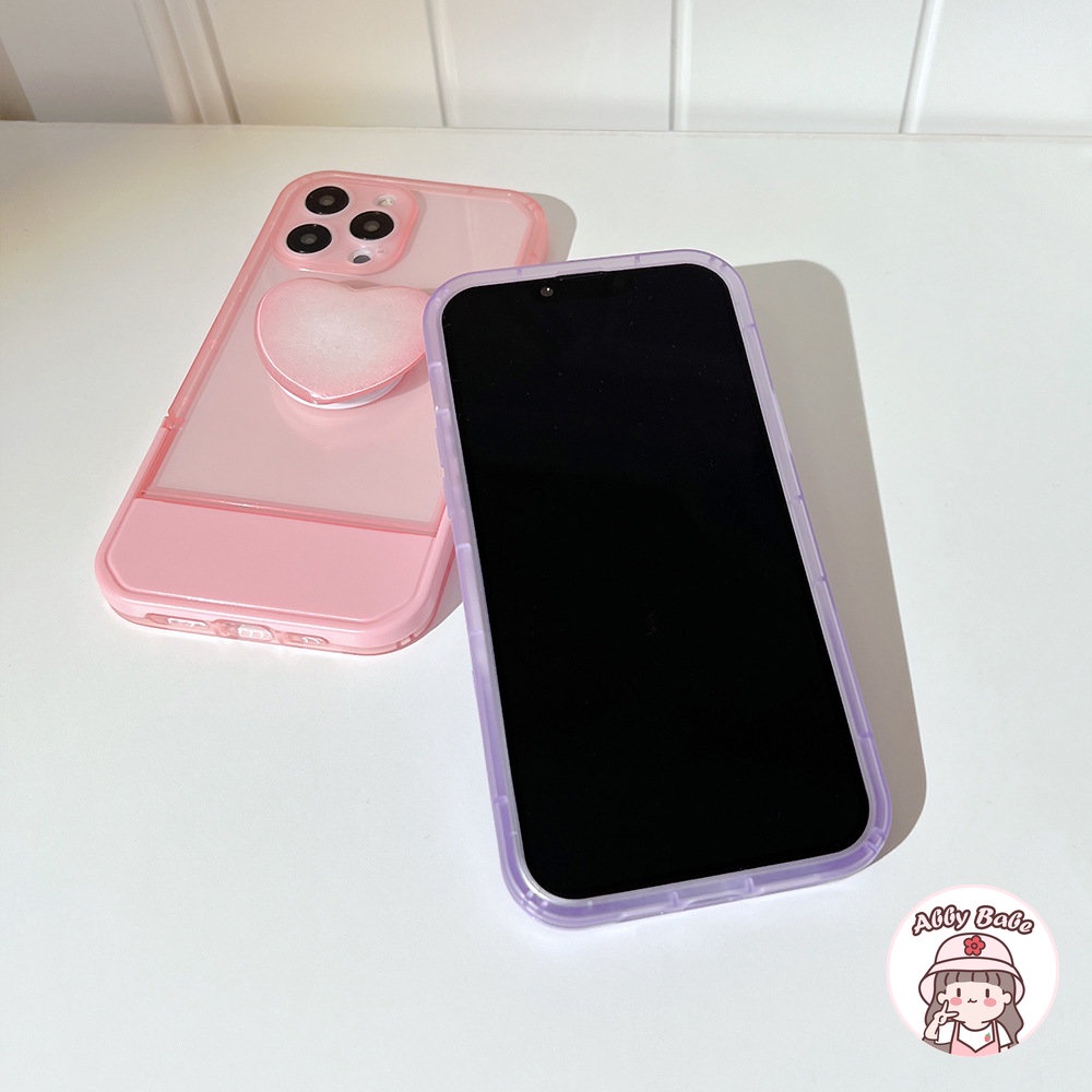 Ốp Điện Thoại TPU Dẻo Trong Suốt Chống Sốc Có Giá Đỡ Hình Trái Tim Cho IPhone 14 Pro Max 13 12 11 Pro Max X XS