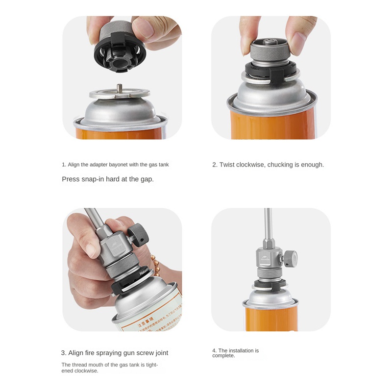 Đầu Nối Chuyển Đổi Bình Khí Naturehike Có Đèn Dùng Cho Bếp Lò