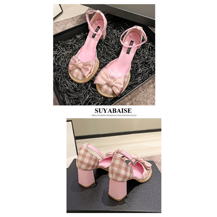 Giày Cao Gót Mary Jane Cao Gót Mùa Hè 2023 Đính Nơ Ngọc Trai Phong Cách Mới Hợp Thời Trang Cho Nữ