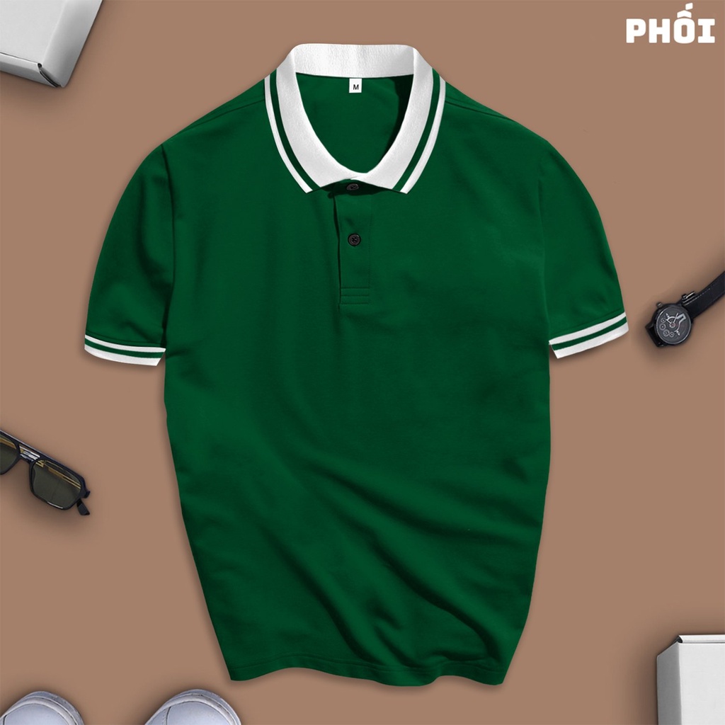 POLO TRƠN MÀU PHỐI trơn chất liệu cá sấu giá rẻ [FREESHIP EXTRA]