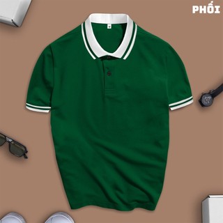 Polo trơn màu phối trơn chất liệu cá sấu giá rẻ