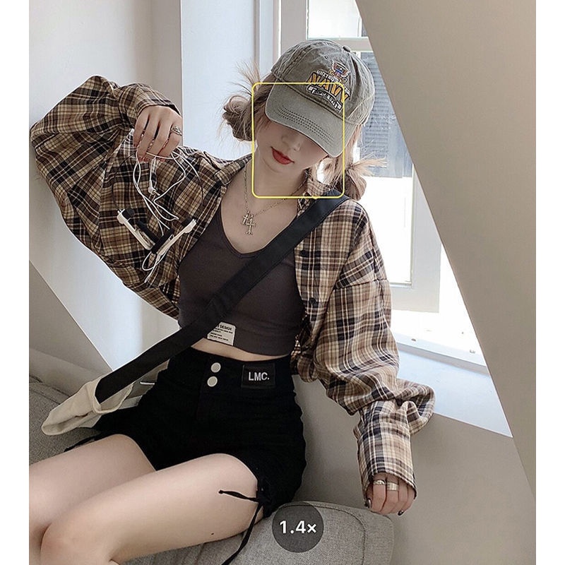 Bộ Áo Sơ Mi Chống Nắng + Áo Hai Dây Màu Xám Thời Trang Mùa Hè Cho Nữ