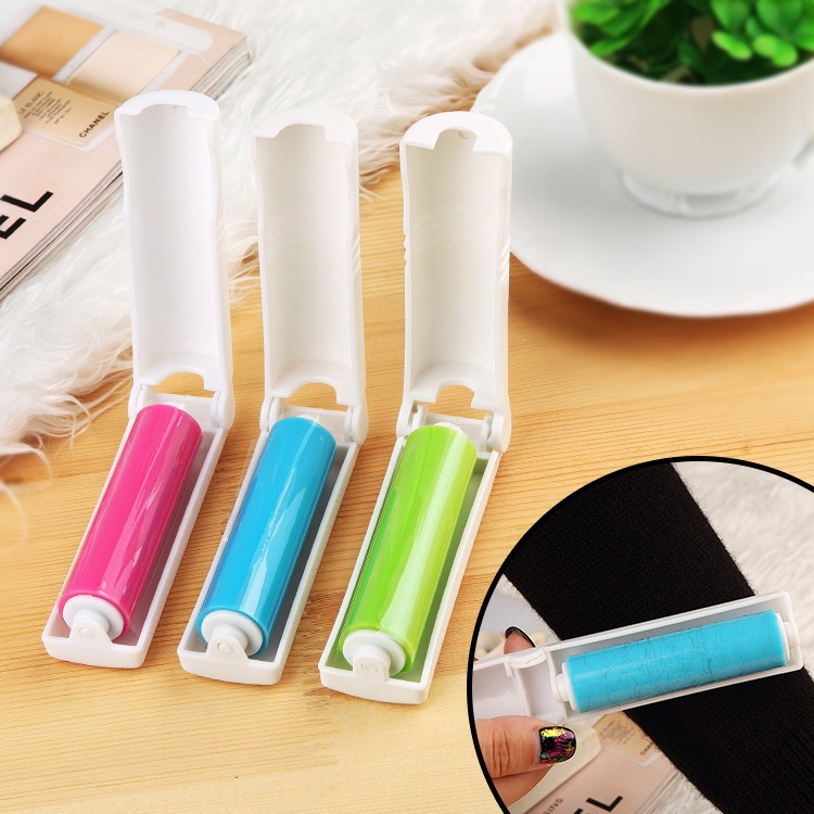 Cây Lăn Bụi Silicon Mini Gấp Gọn Tiên Dụng, Lăn Lông Chó Mèo , Vệ Sinh Quần Áo Gel Silicon Tái Sử Dụng Nhiều Lần