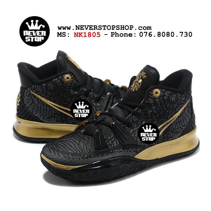 Giày bóng rổ nam cổ cao KYRIE 7 BLACK GOLD chuyên chơi outdoor, hàng chuẩn đẹp | NeverStopShop.com
