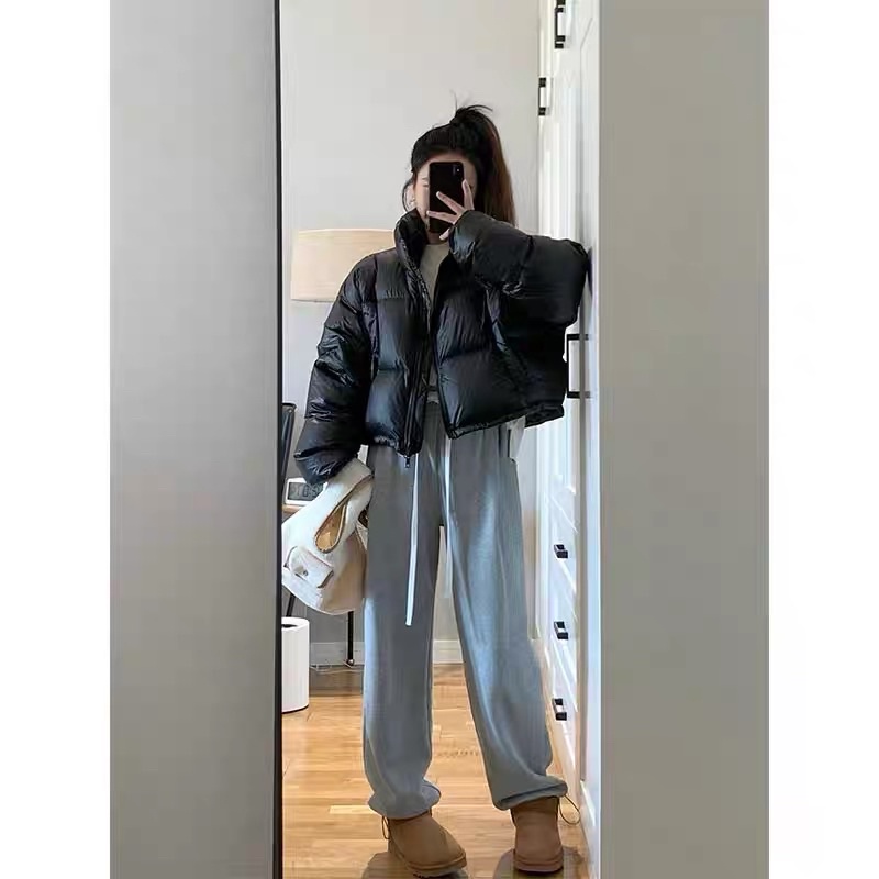 Áo Khoác Phao Trần Bông Dáng Ngắn - Áo Phao Croptop Tay Dài Cổ Cao Thời Trang Nữ